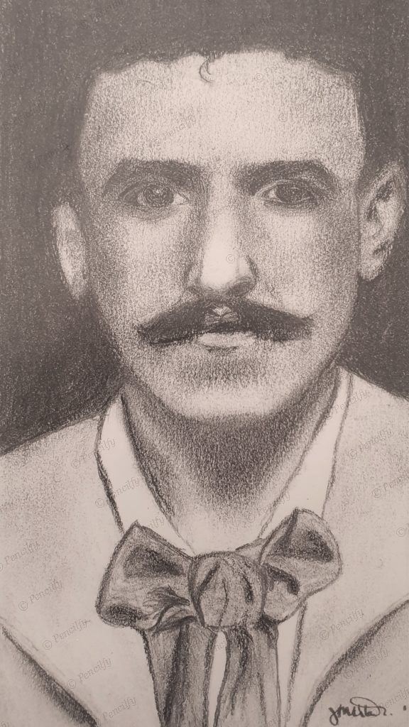 Portrait of Charles Rennie Mackintosh — graphite drawing by Pencilfy
